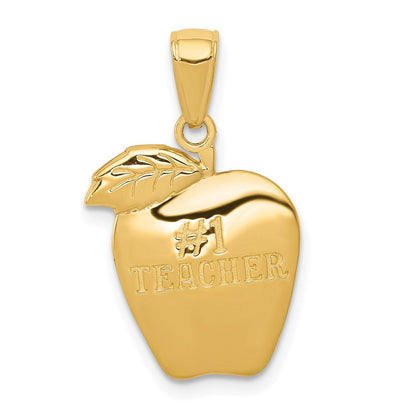 14K Gelbgold Anhänger „#1 LEHRER" Apfel