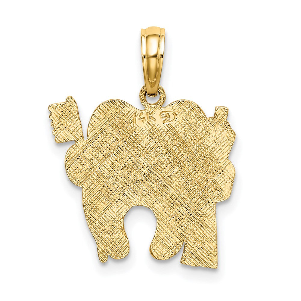14K Gelbgold Polierter Flachrücken-Zahn-Charm