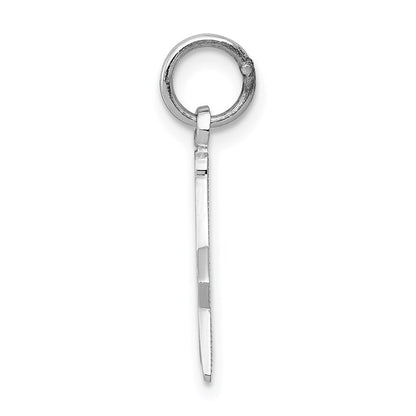14K Weißgold Poliert & Strukturiert Freimaurer Symbol Charm