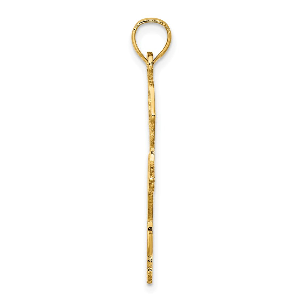 14K Gelbgold Satiniert Poliert Ballerina Charm