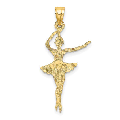 14K Gelbgold Satiniert Poliert Ballerina Charm
