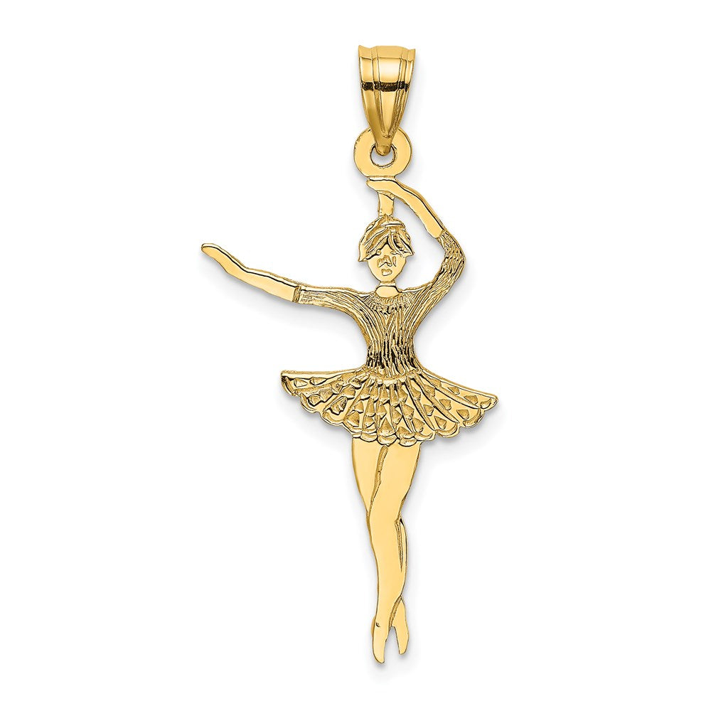 14K Gelbgold Satiniert Poliert Ballerina Charm
