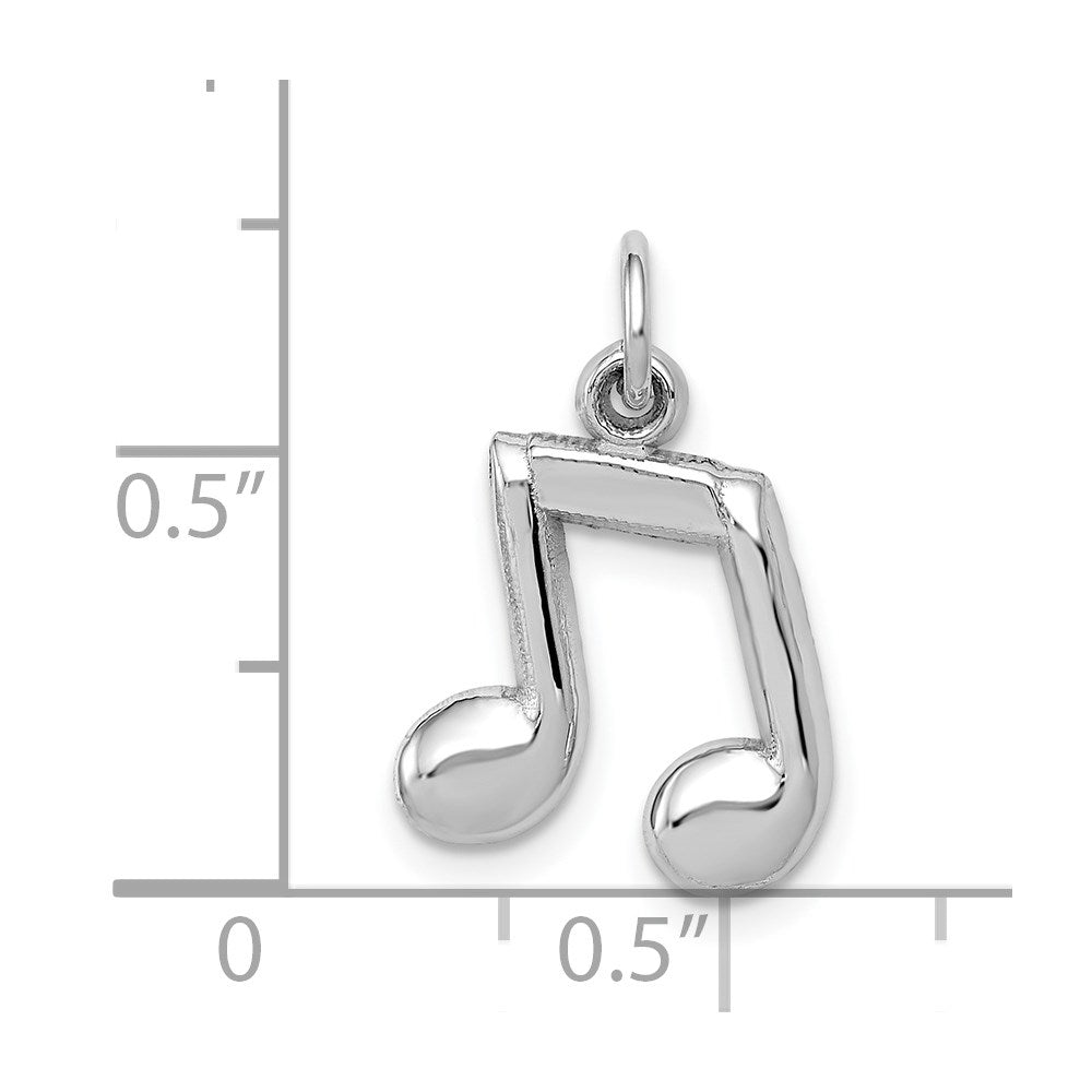 14K Weißgold Poliert Musical Notes Charm