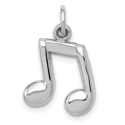 14K Weißgold Poliert Musical Notes Charm