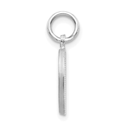 14K Weißgold 14kw Satiniert Diamantiert Buchstabe D Initiale Charm