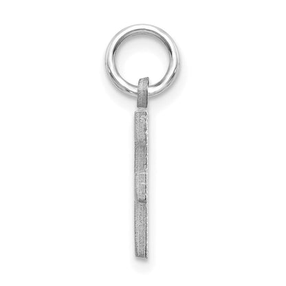 14K Weißgold 14kw Satiniert Diamantiert Buchstabe F Initiale Charm