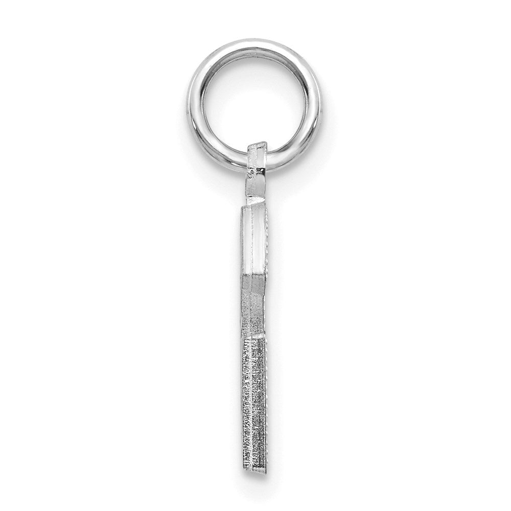 14K Weißgold 14kw Satiniert Diamantiert Buchstabe G Initiale Charm