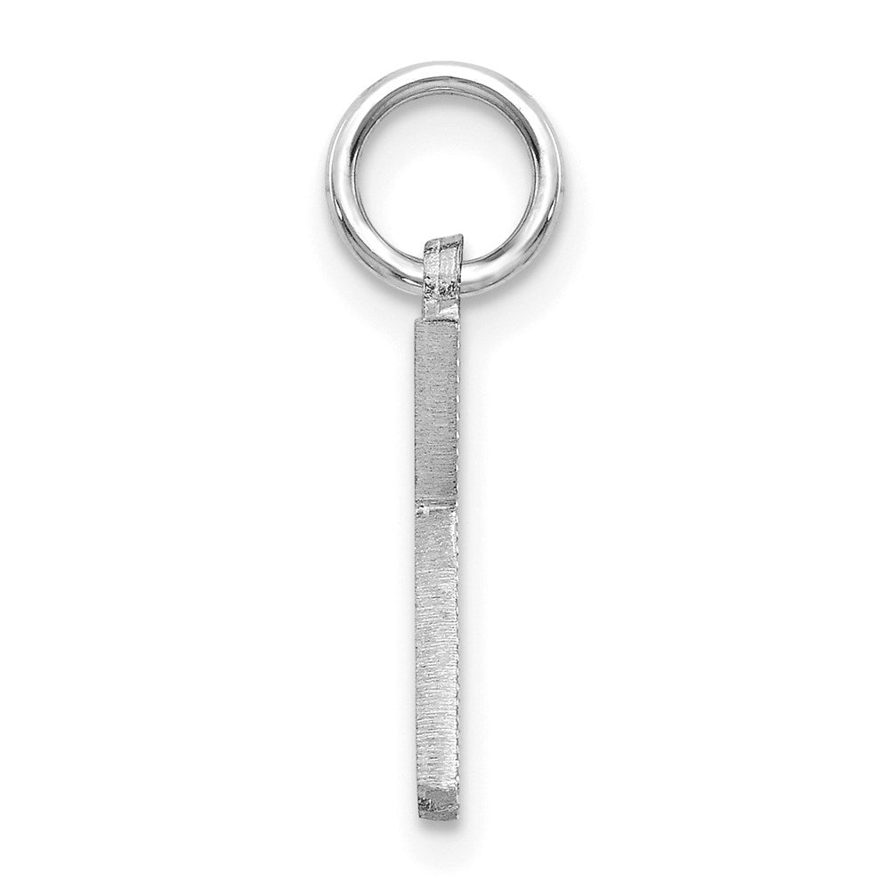 14K Weißgold 14kw Satiniert Diamantiert Buchstabe K Initiale Charm