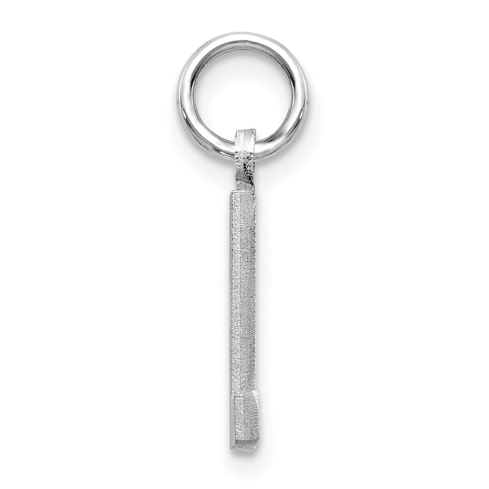 14K Weißgold 14kw Satiniert Diamantiert Buchstabe L Initiale Charm