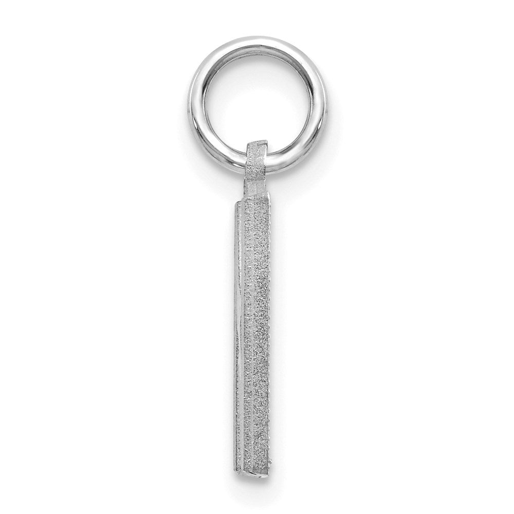 14K Weißgold 14kw Satiniert Diamantiert Buchstabe N Initiale Charm