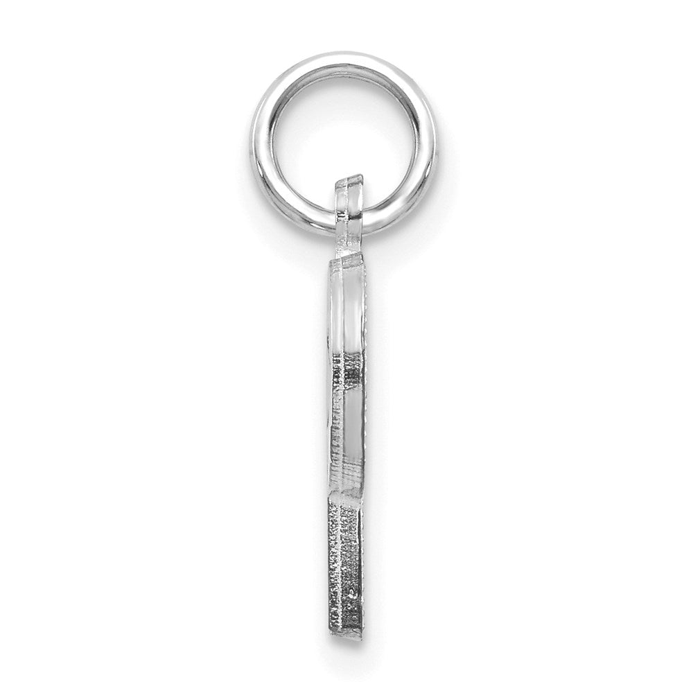 14K Weißgold 14kw Satiniert Diamantiert Buchstabe P Initiale Charm