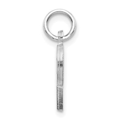 14K Weißgold 14kw Satiniert Diamantiert Buchstabe P Initiale Charm