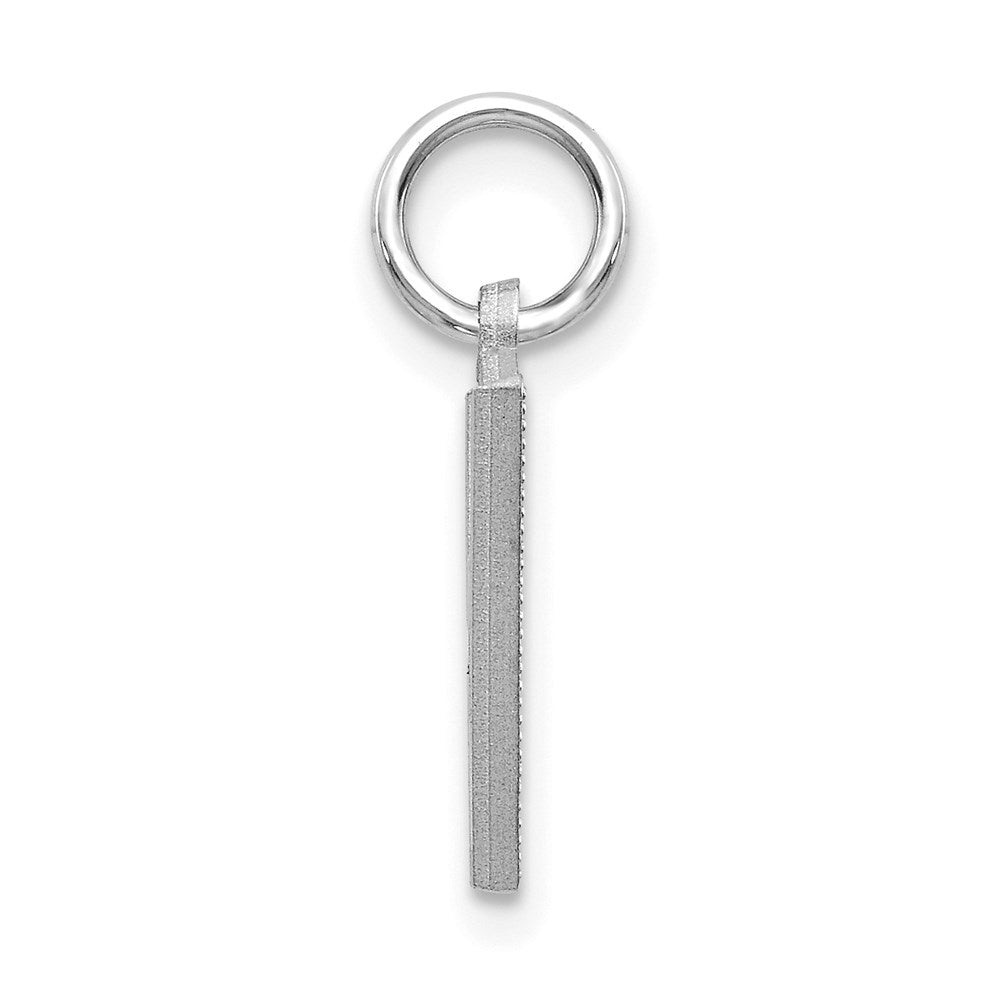 14K Weißgold 14kw Satiniert Diamantiert Buchstabe V Initiale Charm