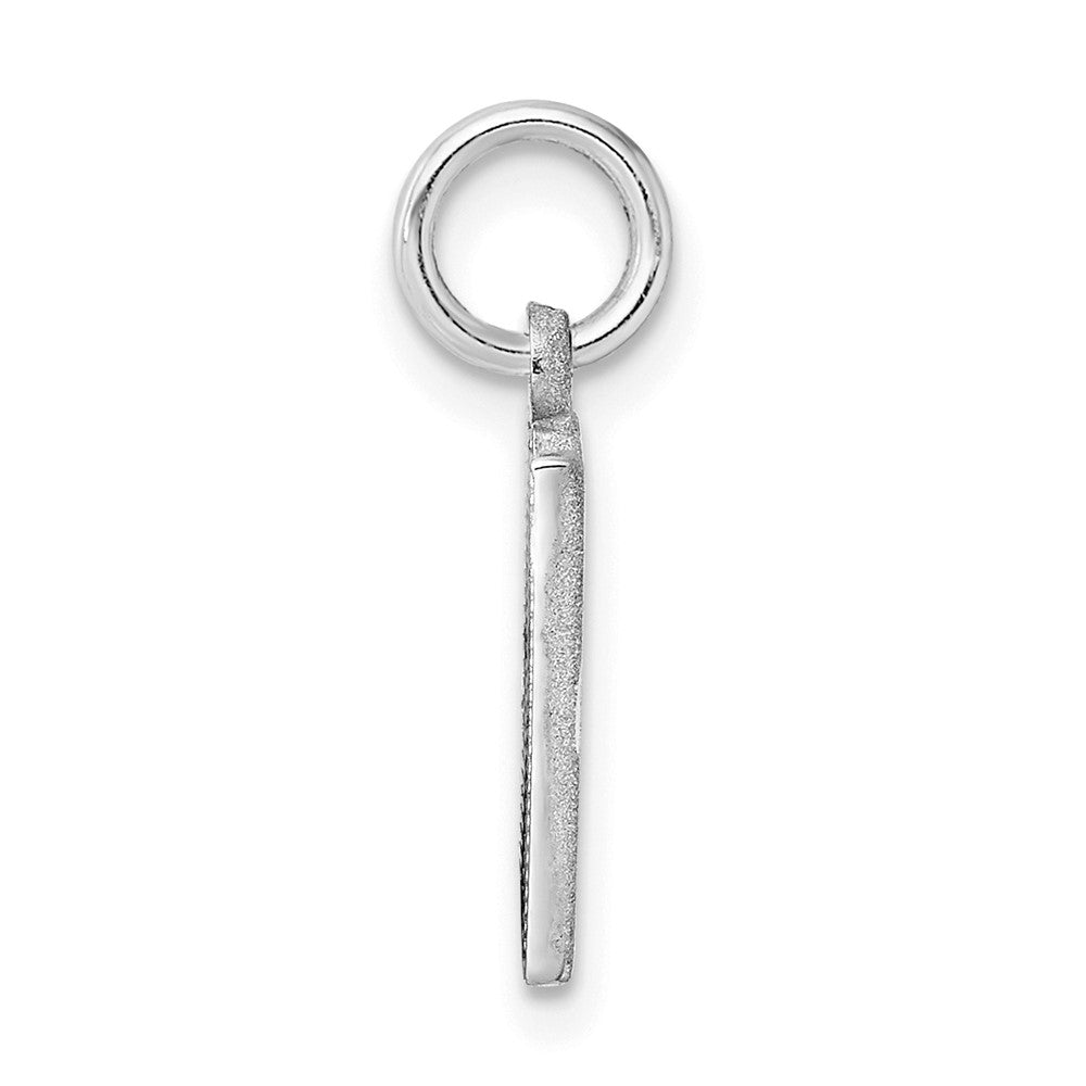 14K Weißgold Satinierter Diamantgeschliffener Initial-Charm Buchstabe W