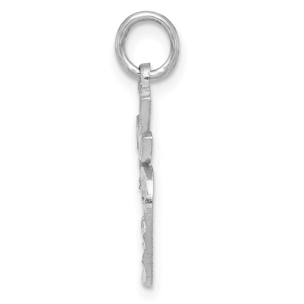 14K Weißgold Diamantiert Apple Charm