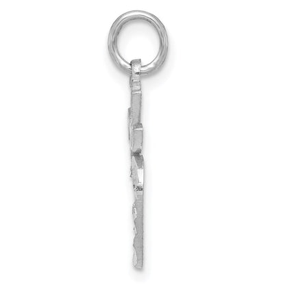 14K Weißgold Diamantiert Apple Charm