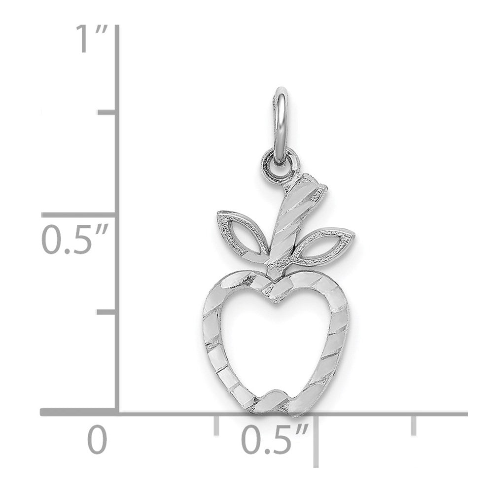 14K Weißgold Diamantiert Apple Charm