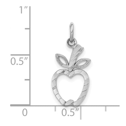14K Weißgold Diamantiert Apple Charm
