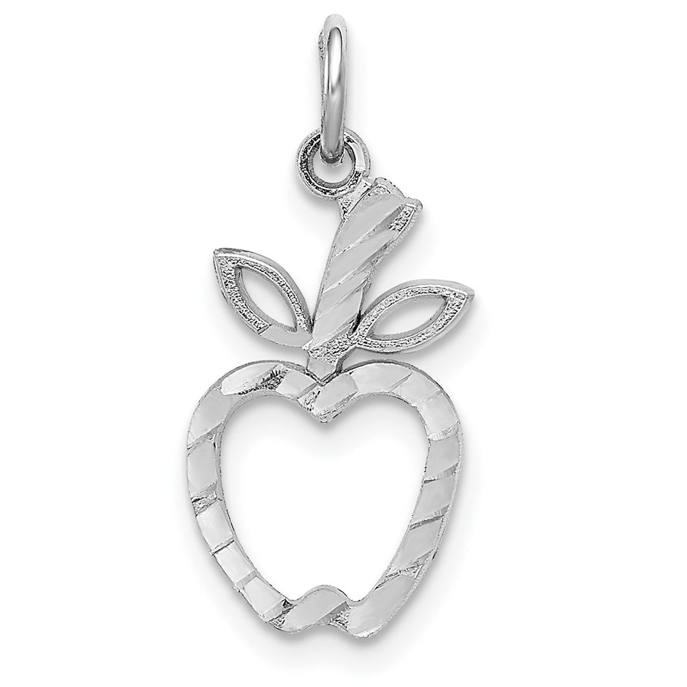 14K Weißgold Diamantiert Apple Charm