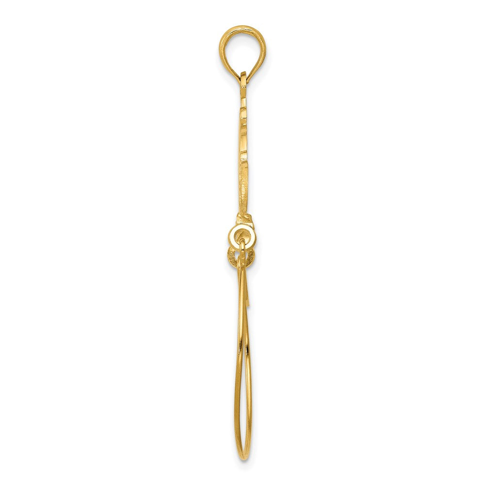 14K Gelbgold Charmhalter mit Bandverzierung, poliert