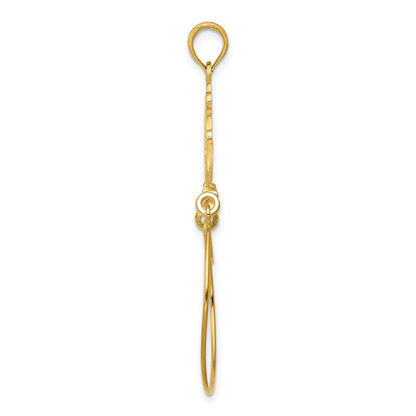 14K Gelbgold Charmhalter mit Bandverzierung, poliert