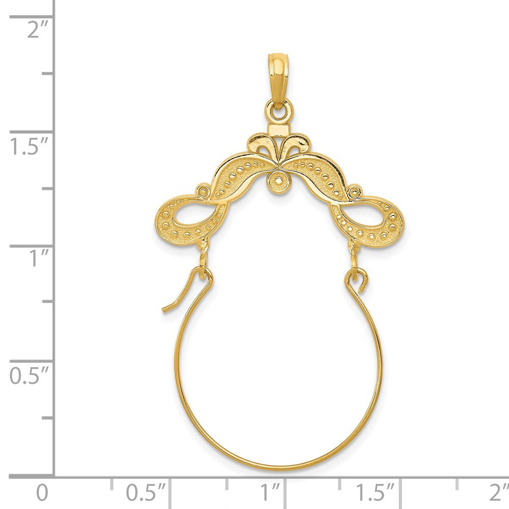 14K Gelbgold Charmhalter mit Bandverzierung, poliert