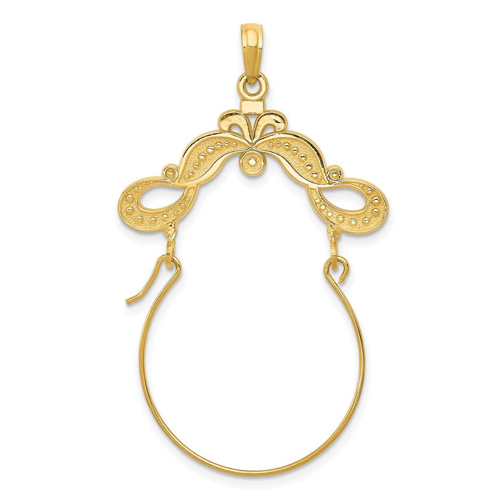 14K Gelbgold Charmhalter mit Bandverzierung, poliert