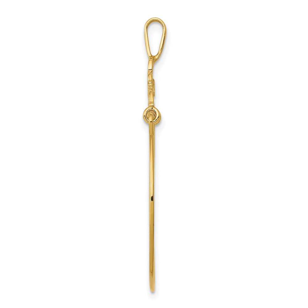 14K Gelbgold Poliert Filigran Herz Charm Halter