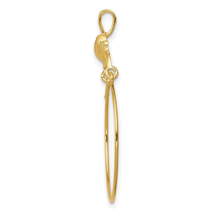 14K Gelbgold Poliert Herz Charm Halter