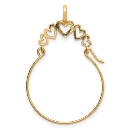 14K Gelbgold Poliert 5-heart Charm Halter
