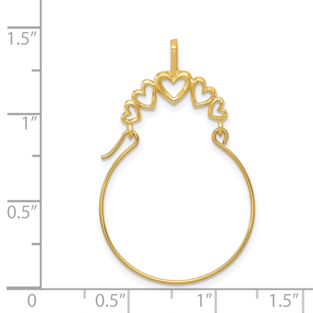 14K Gelbgold Poliert 5-heart Charm Halter