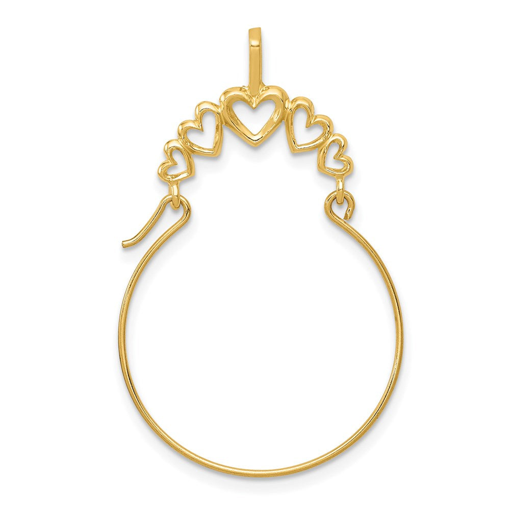 14K Gelbgold Poliert 5-heart Charm Halter