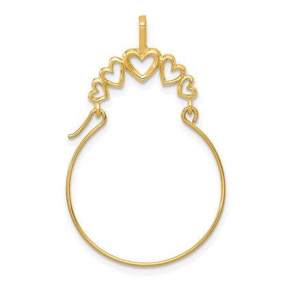 14K Gelbgold Poliert 5-heart Charm Halter