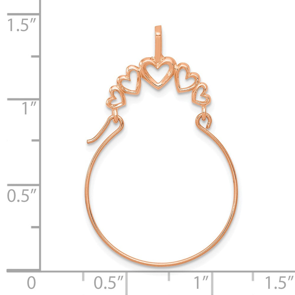 14K Roségold Poliert 5-heart Charm Halter