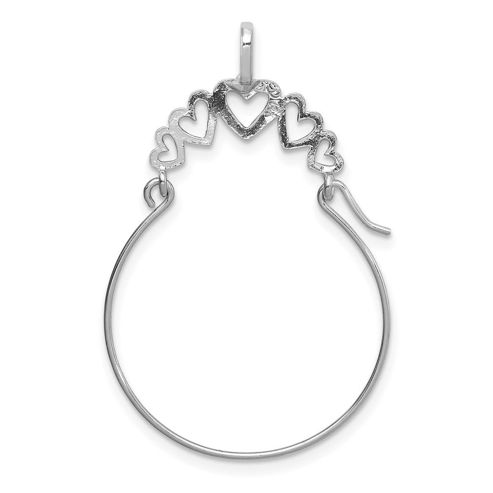 14K Weißgold Poliert 5-heart Charm Halter
