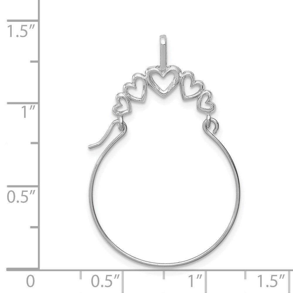 14K Weißgold Poliert 5-heart Charm Halter