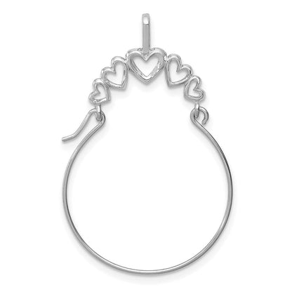 14K Weißgold Poliert 5-heart Charm Halter