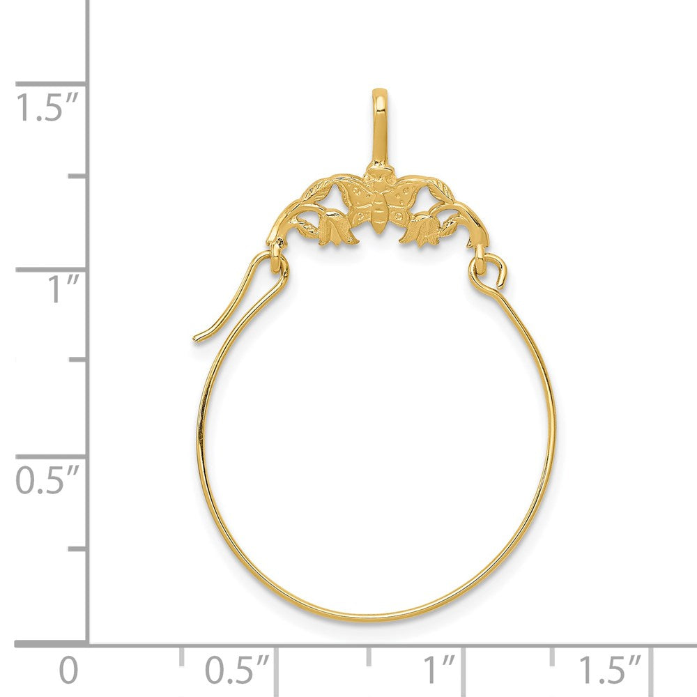 14K Gelbgold Poliert Butterflies Charm Halter