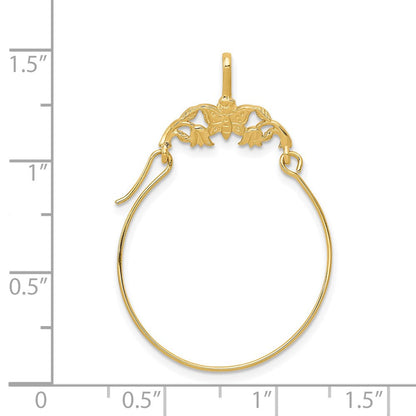 14K Gelbgold Poliert Butterflies Charm Halter