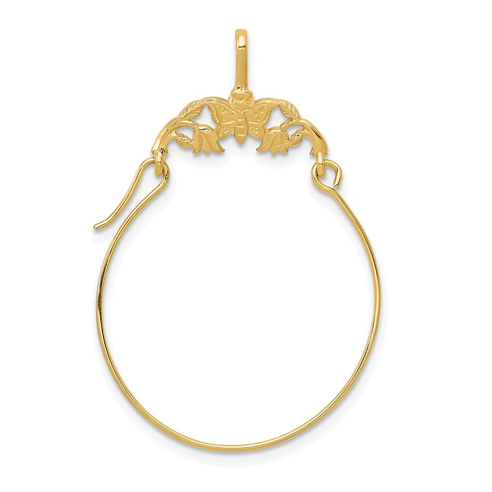 14K Gelbgold Poliert Butterflies Charm Halter
