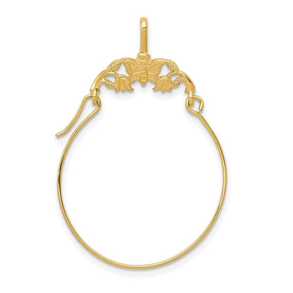 14K Gelbgold Poliert Butterflies Charm Halter