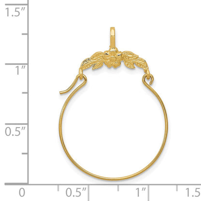 14K Gelbgold Poliert Blumen Charm Halter