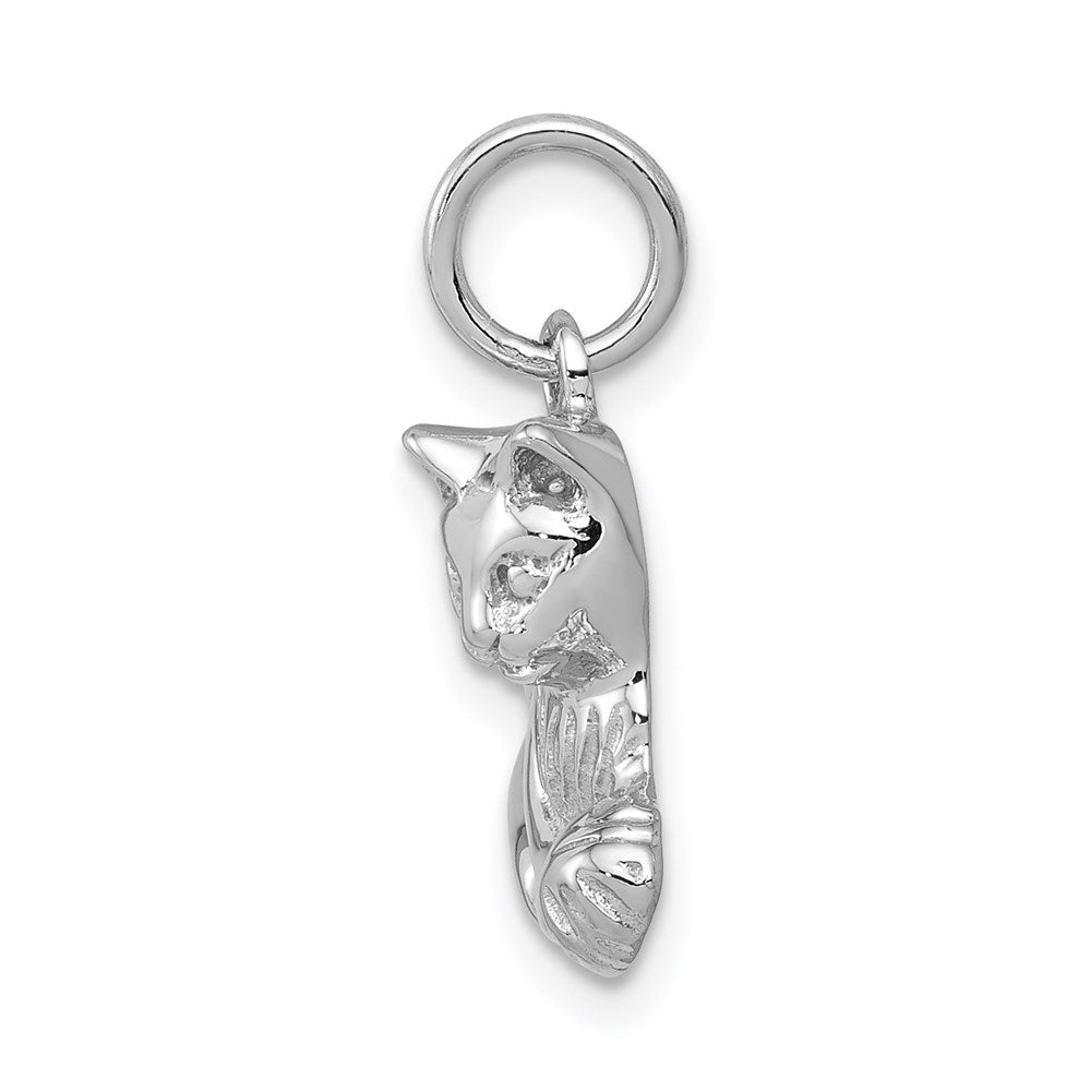 14K Weißgold Polierter Cat-Charm mit Offener Rückseite** Alternative, noch stärker eingedeutschte Variante: **14K Weißgold Polierter Katzen-Charm mit Offener Rückseite