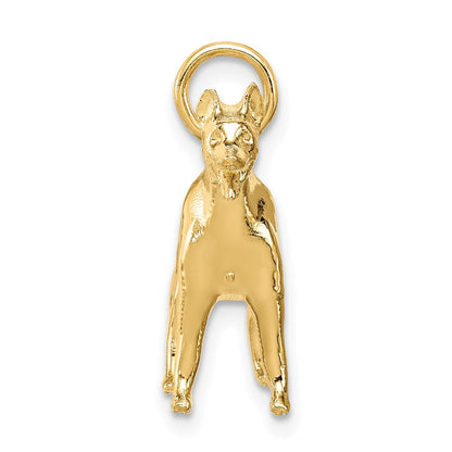 14K Gelbgold Solid Poliert 3-D Deutscher Schäferhund Charm