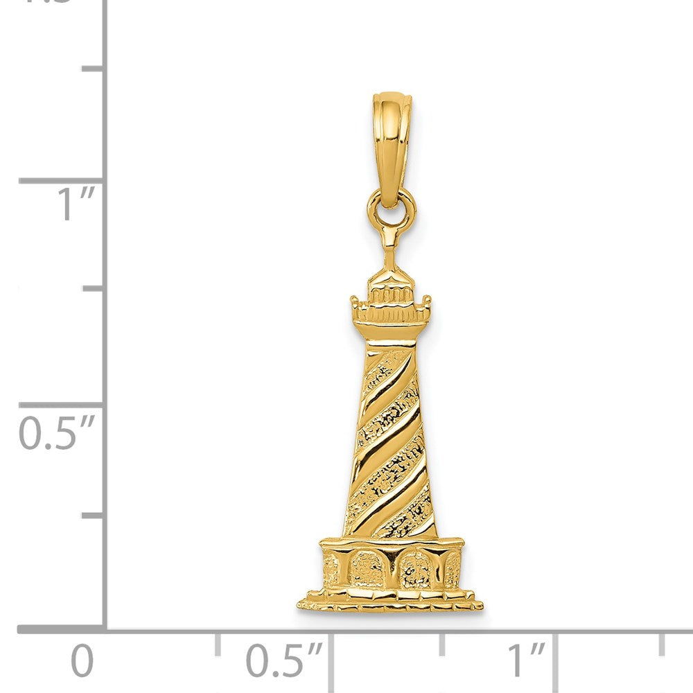 14K Gelbgold Leuchtturm Anhänger