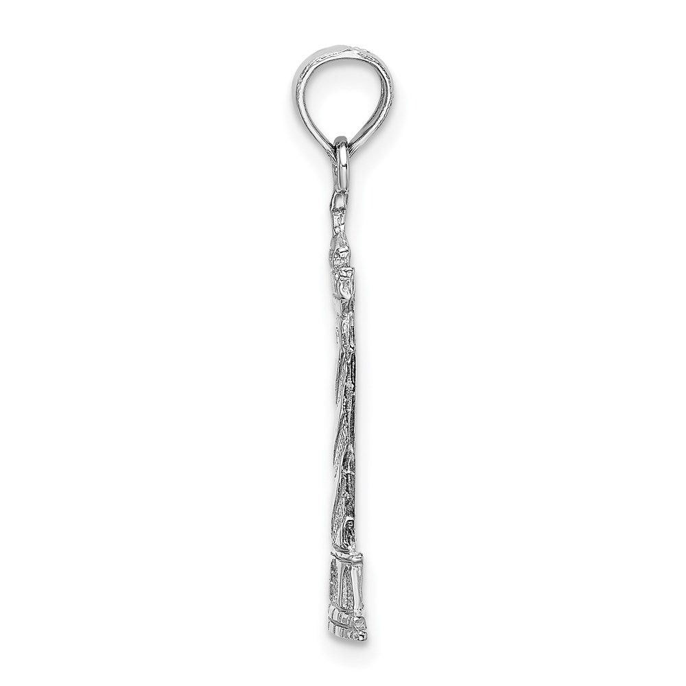 14K Weißgold 2-d Cape Hatteras Leuchtturm Charm