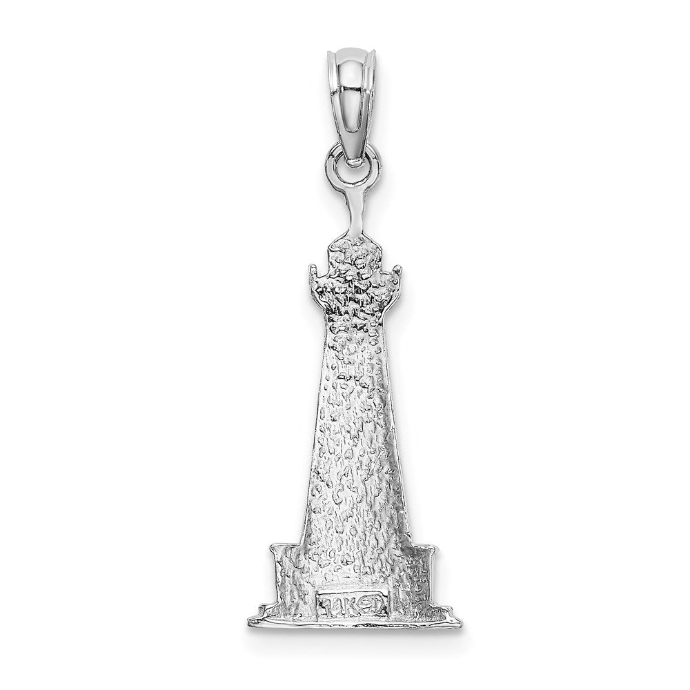 14K Weißgold 2-d Cape Hatteras Leuchtturm Charm