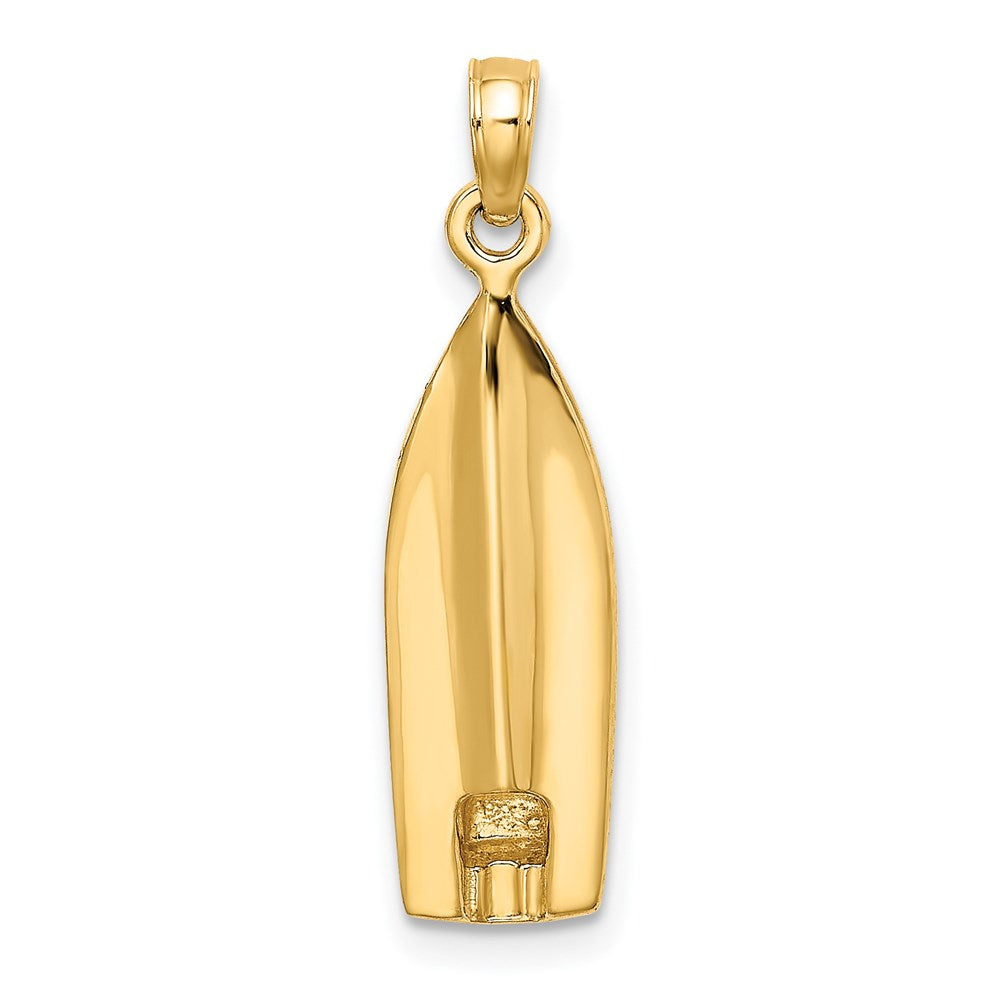 14K Gelbgold Polierter 3-D-Speedboot-Charm