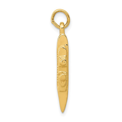 14K Gelbgold massiver polierter 3-D Kreuzfahrtschiff-Charm