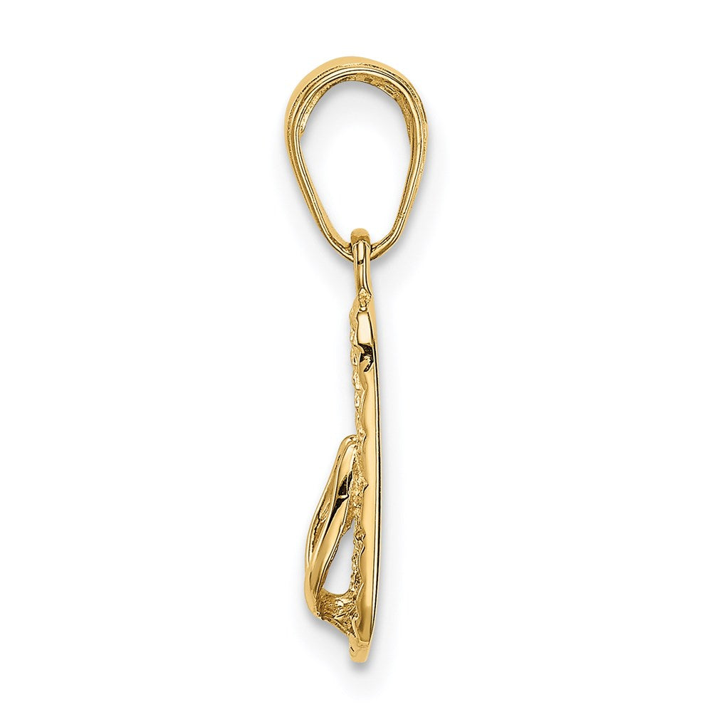 14K Gelbgold 3d Hawaii Flip-flop Anhänger